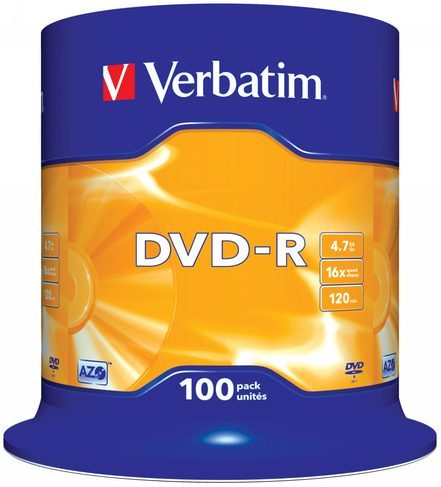 Verbatim 4.7 GB DVD-Rs(Pack of 100)